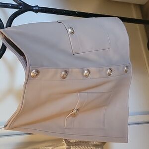 L'agence Tan Button-Front Skirt